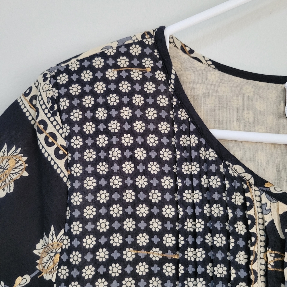 Draper's & Damon's Cotton Peasant Dress Women's Size PL Cottagecore Boho Hippie - Picture 5 of 10
